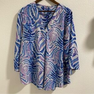 JODIFL Blue and purple women’s blouse shirt top
